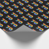 Leuk Rainbow Spectrum Pattern "70" Evenementnummer Cadeaupapier (Hoek)
