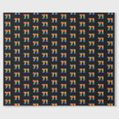 Leuk Rainbow Spectrum Pattern "71" Evenementnummer Cadeaupapier (Vlak)