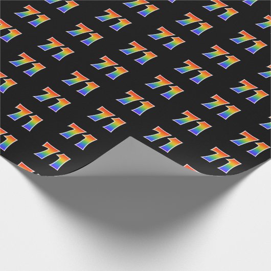Leuk Rainbow Spectrum Pattern "71" Evenementnummer Cadeaupapier (Hoek)