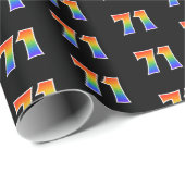 Leuk Rainbow Spectrum Pattern "71" Evenementnummer Cadeaupapier (Rol Hoek)