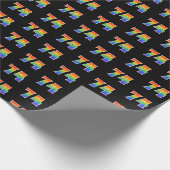 Leuk Rainbow Spectrum Pattern "74" Evenementnummer Cadeaupapier (Hoek)