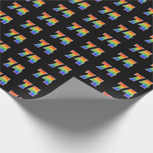 Leuk Rainbow Spectrum Pattern "74" Evenementnummer Cadeaupapier