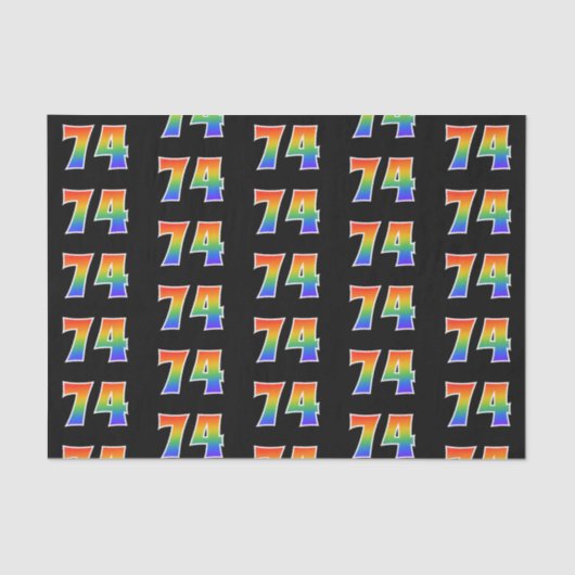 Leuk Rainbow Spectrum Pattern "74" Evenementnummer Tissuepapier (Voorkant)