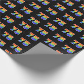 Leuk Rainbow Spectrum Pattern "75" Evenementnummer Cadeaupapier (Hoek)