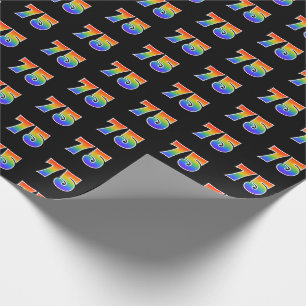 Leuk Rainbow Spectrum Pattern "75" Evenementnummer Cadeaupapier
