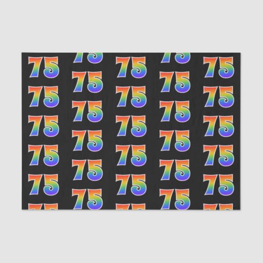 Leuk Rainbow Spectrum Pattern "75" Evenementnummer Tissuepapier (Voorkant)