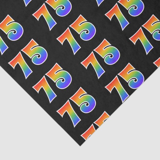 Leuk Rainbow Spectrum Pattern "75" Evenementnummer Tissuepapier (Detail)