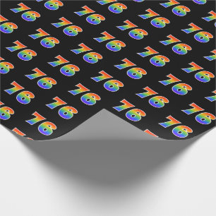 Leuk Rainbow Spectrum Pattern "76" Evenementnummer Cadeaupapier