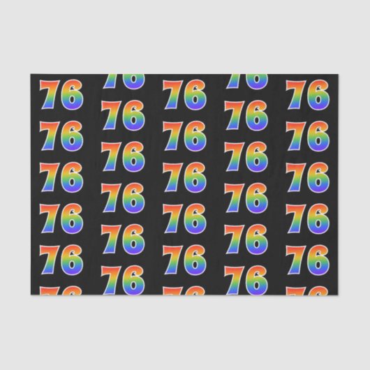 Leuk Rainbow Spectrum Pattern "76" Evenementnummer Tissuepapier (Voorkant)
