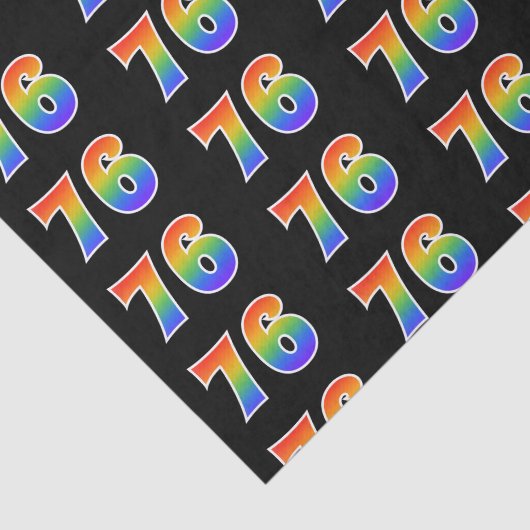 Leuk Rainbow Spectrum Pattern "76" Evenementnummer Tissuepapier (Detail)
