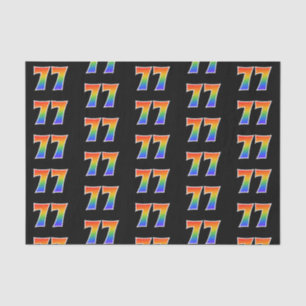 Leuk Rainbow Spectrum Pattern "77" Evenementnummer Tissuepapier
