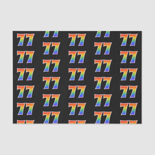 Leuk Rainbow Spectrum Pattern "77" Evenementnummer Tissuepapier (Voorkant)
