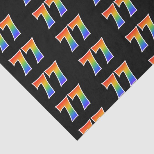 Leuk Rainbow Spectrum Pattern "77" Evenementnummer Tissuepapier (Detail)