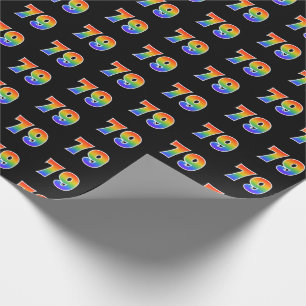 Leuk Rainbow Spectrum Pattern "79" Evenementnummer Cadeaupapier