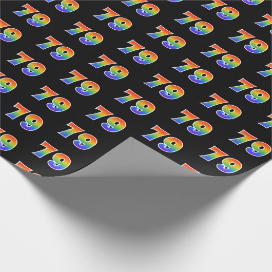 Leuk Rainbow Spectrum Pattern "79" Evenementnummer Cadeaupapier (Hoek)