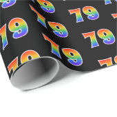 Leuk Rainbow Spectrum Pattern "79" Evenementnummer Cadeaupapier (Rol Hoek)