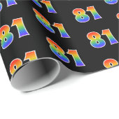 Leuk Rainbow Spectrum Pattern "81" Gebeurtenisnumm Cadeaupapier (Rol Hoek)
