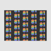 Leuk Rainbow Spectrum Pattern "81" Gebeurtenisnumm Tissuepapier (Voorkant)