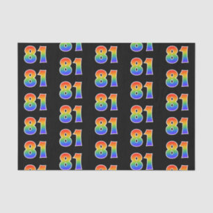 Leuk Rainbow Spectrum Pattern "81" Gebeurtenisnumm Tissuepapier