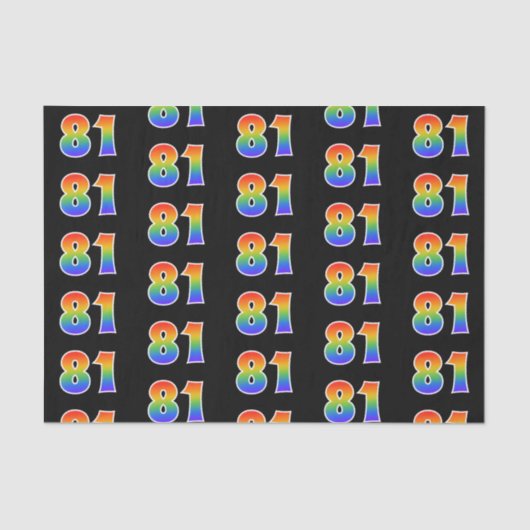 Leuk Rainbow Spectrum Pattern "81" Gebeurtenisnumm Tissuepapier (Voorkant)