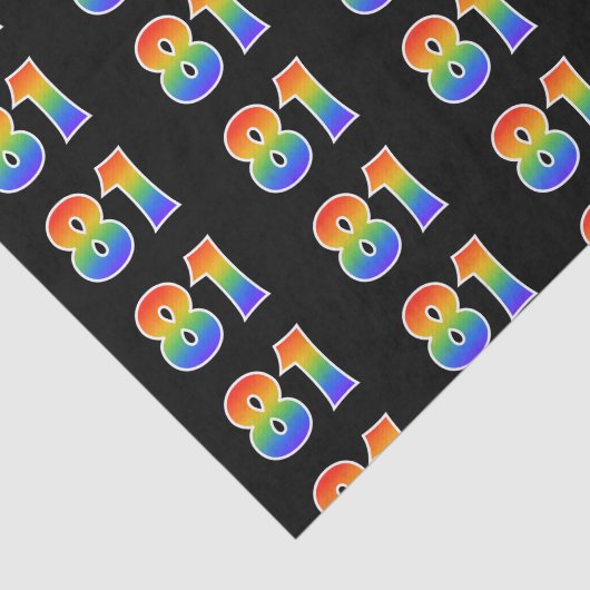 Leuk Rainbow Spectrum Pattern "81" Gebeurtenisnumm Tissuepapier (Detail)