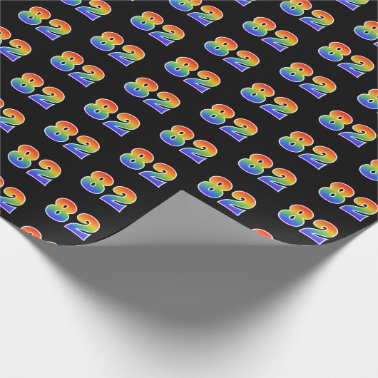 Leuk Rainbow Spectrum Pattern "82" Evenementnummer Cadeaupapier (Hoek)