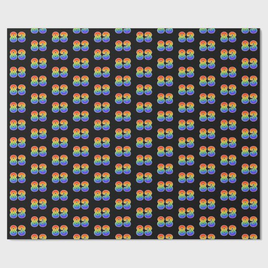 Leuk Rainbow Spectrum Pattern "83" Gebeurtenisnumm Cadeaupapier (Vlak)