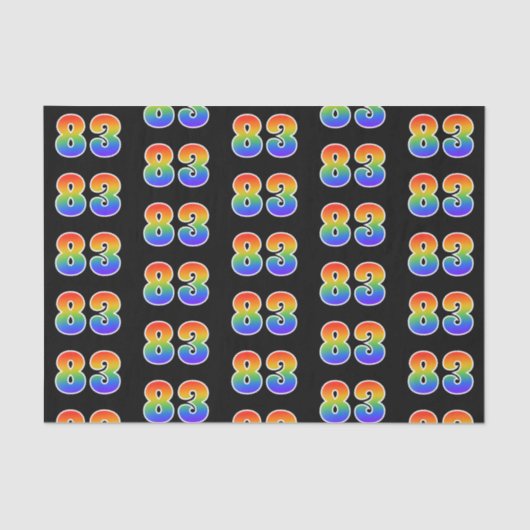 Leuk Rainbow Spectrum Pattern "83" Gebeurtenisnumm Tissuepapier (Voorkant)