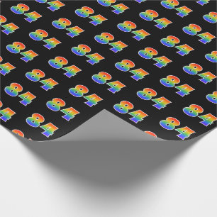 Leuk Rainbow Spectrum Pattern "84" Evenementnummer Cadeaupapier