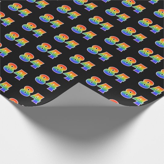 Leuk Rainbow Spectrum Pattern "84" Evenementnummer Cadeaupapier (Hoek)