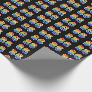 Leuk Rainbow Spectrum Pattern "86" Gebeurtenisnumm Cadeaupapier