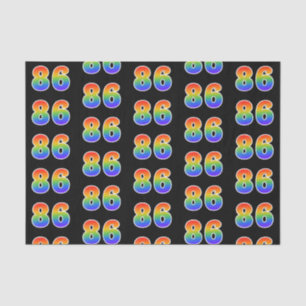 Leuk Rainbow Spectrum Pattern "86" Gebeurtenisnumm Tissuepapier