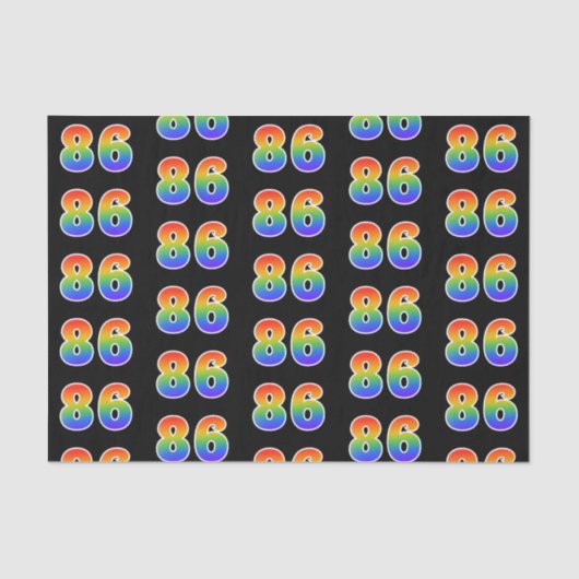 Leuk Rainbow Spectrum Pattern "86" Gebeurtenisnumm Tissuepapier (Voorkant)
