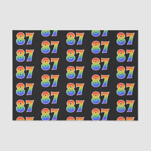Leuk Rainbow Spectrum Pattern "87" Gebeurtenisnumm Tissuepapier (Voorkant)