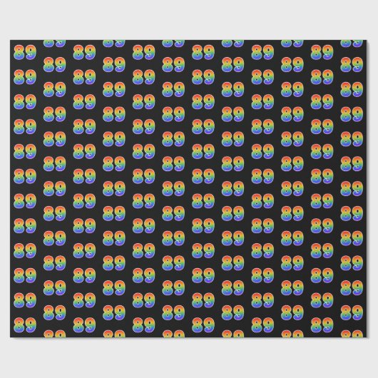 Leuk Rainbow Spectrum Pattern "89" Gebeurtenisnumm Cadeaupapier (Vlak)