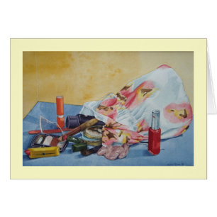 Leuk realistisch schilderij van retro make-up