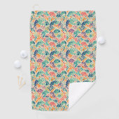 Leuk regenboog pastel stempel bloemmotief golfhanddoek (Insitu)
