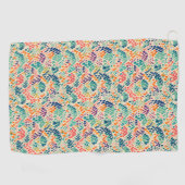 Leuk regenboog pastel stempel bloemmotief golfhanddoek (Horizontaal)