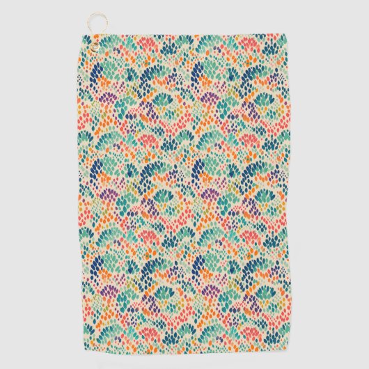 Leuk regenboog pastel stempel bloemmotief golfhanddoek (Voorkant)