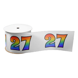 Leuk, Regenboogpatroon "27" Evenementennummer (gri Satijnen Lint