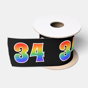 Leuk, Regenboogpatroon "34" Evenement Nummer (Zwar Satijnen Lint