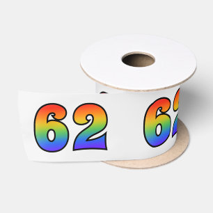 Leuk, Regenboogpatroon "62" Evenement Nummer (Grij Satijnen Lint