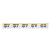 Leuk, regenboogpatroon "67" Evenementnummer (grijs Satijnen Lint (Voorkant)