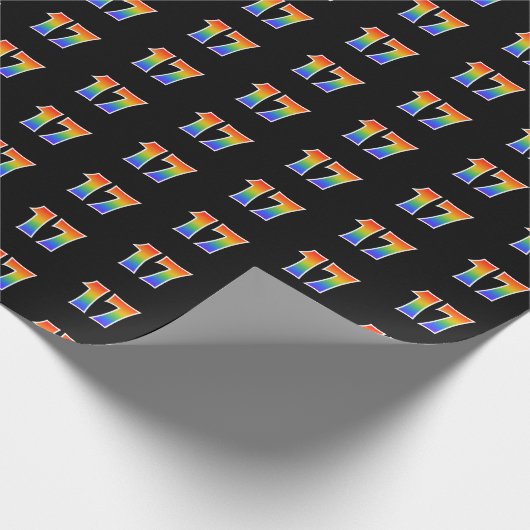 Leuk regenboogspectrum patroon "17" evenementnumme cadeaupapier (Hoek)