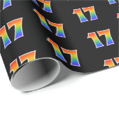 Leuk regenboogspectrum patroon "17" evenementnumme cadeaupapier (Rol Hoek)