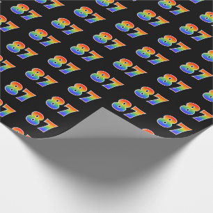 Leuk regenboogspectrumpatroon "87" gebeurtenisnumm cadeaupapier