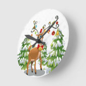 Leuk Rendier in de Sneeuw Ronde Klok (Hoek)