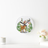 Leuk Rendier in de Sneeuw Ronde Klok (Huis)