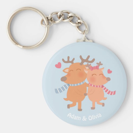 Leuk Rendier in de Winter Romaanse Keychain van de Sleutelhanger