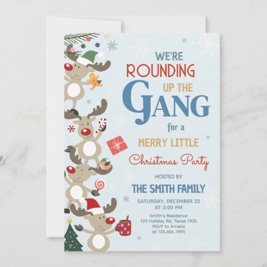 Leuk rendier kerstfeest kaart (Voorkant)